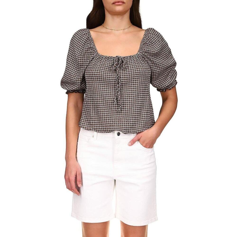Sanctuary Black and White Checkered Blouse